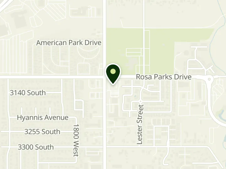 Map of the streets around First Utah Bank, International Branch, at 3123 S Redwood Rd, West Valley City, UT 84119