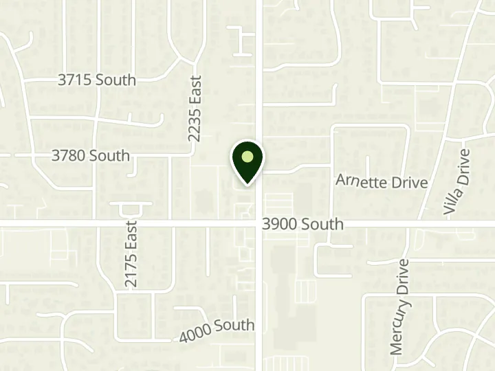 Map of the streets around First Utah Bank, Millcreek Branch, at 3826 S 2300 E, Salt Lake City, UT 84109