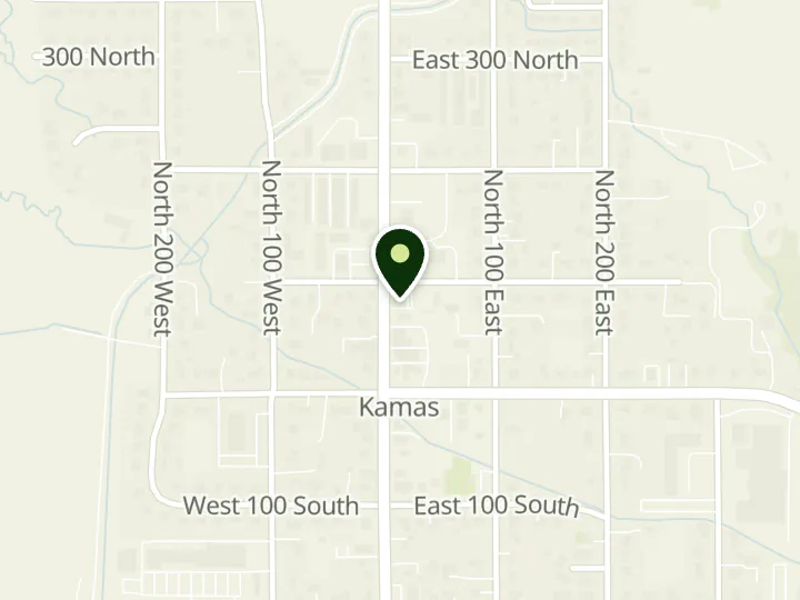 Map of the streets around KeyBank, Kamas, at 80 N Main St, Kamas, UT 84036
