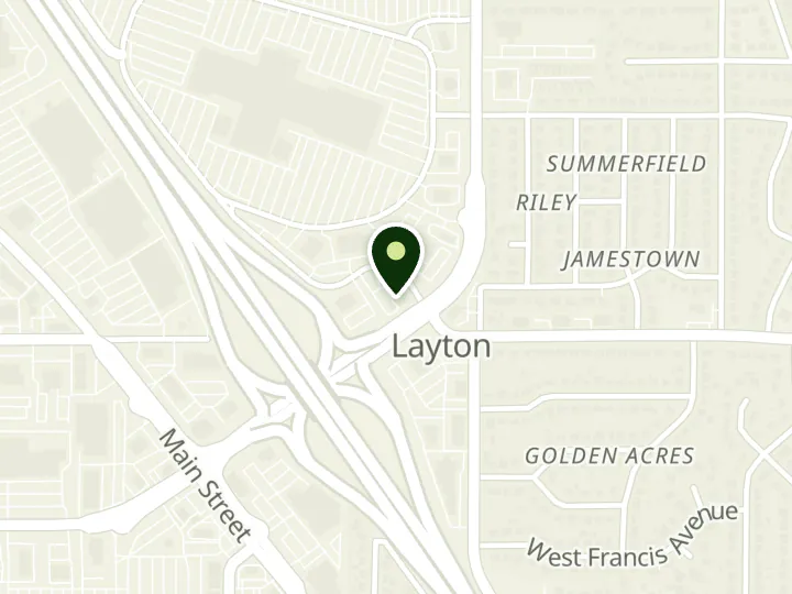 Map of the streets around KeyBank, Layton Hills, at 999 N Hill Field Rd, Layton, UT 84041