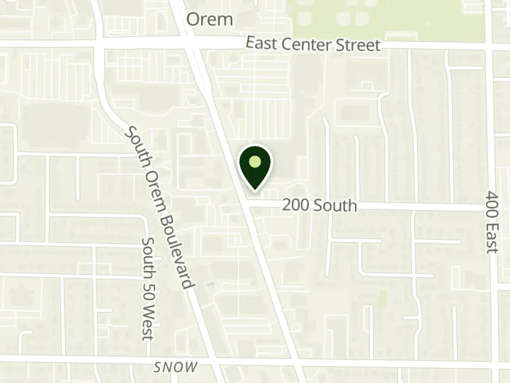 Map of the streets around KeyBank, Orem, at 185 S State St, Orem, UT 84058
