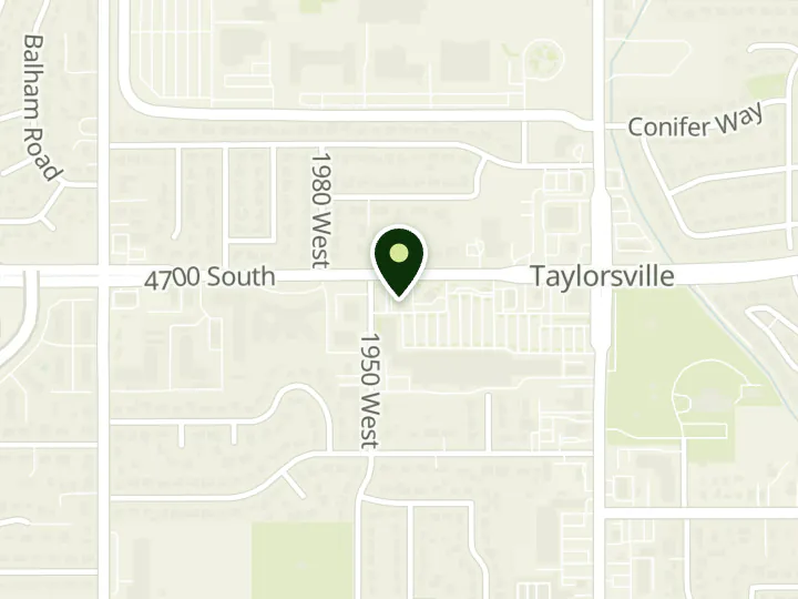 Map of the streets around KeyBank, Taylorsville, at 1939 W 4700 S, Taylorsville, UT 84129