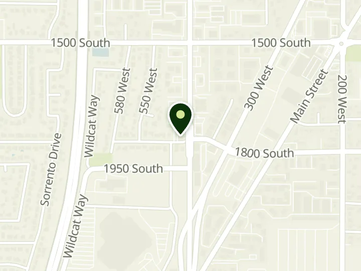 Map of the streets around Prime Alliance Bank, Woods Cross branch, at 1868 S 500 W, Woods Cross, UT 84010