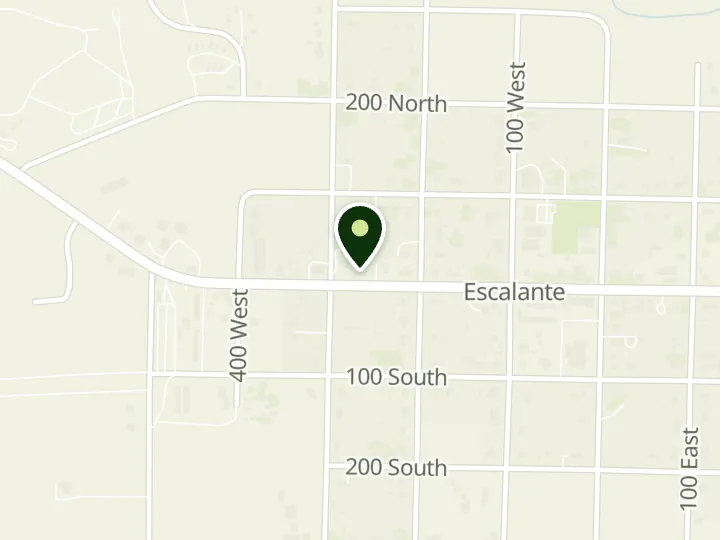 Map of the streets around State Bank of Southern Utah, Escalante, at 250 W Main St, Escalante, UT 84726