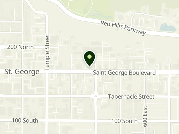 Map of the streets around State Bank of Southern Utah, St. George Boulevard, at 395 E Saint George Blvd, St. George, UT 84770