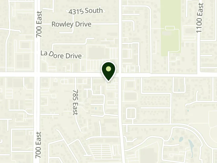 Map of the streets around U.S. Bank, County Branch, at 888 E 4500 S, Salt Lake City, UT 84107