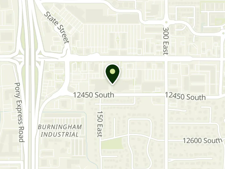 Map of the streets around U.S. Bank, Draper Smiths Branch, at 212 E 12300 S, Draper, UT 84020