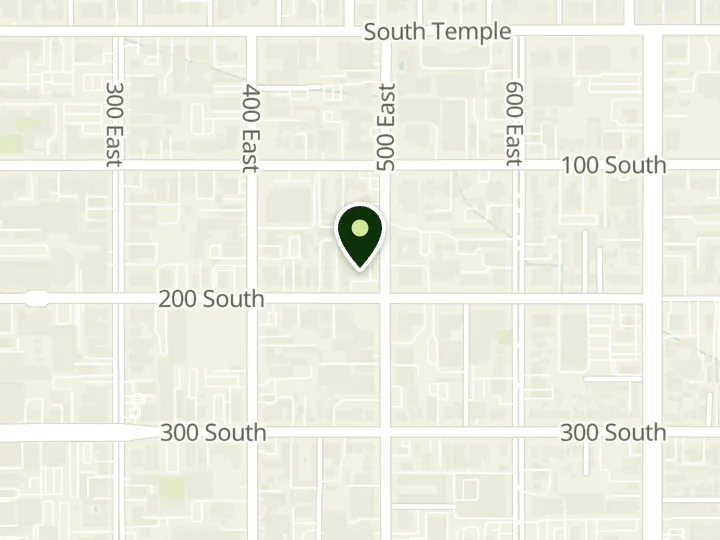 Map of the streets around U.S. Bank, Midtown UT Branch, at 475 E 200 S, Salt Lake City, UT 84111