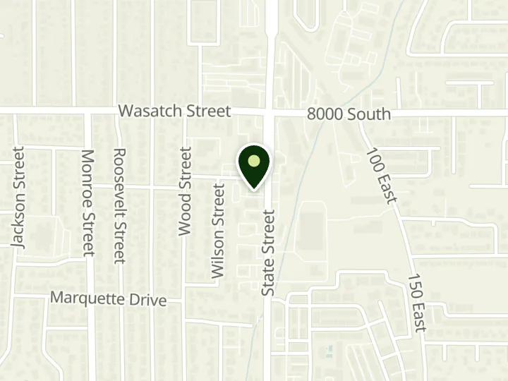 Map of the streets around U.S. Bank, Midvale Branch, at 8100 S State St, Midvale, UT 84047