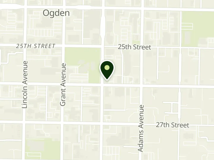 Map of the streets around U.S. Bank, Ogden Branch, at 2590 Washington Blvd, Ogden, UT 84401