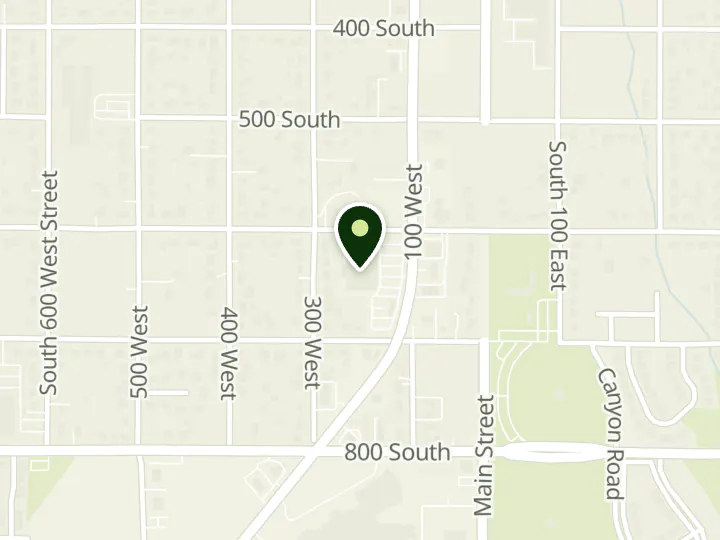 Map of the streets around U.S. Bank, Payson Smiths Branch, at 632 S 100 W, Payson, UT 84651