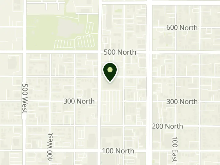Map of the streets around U.S. Bank, Provo Smiths Branch, at 350 N Freedom Blvd, Provo, UT 84601