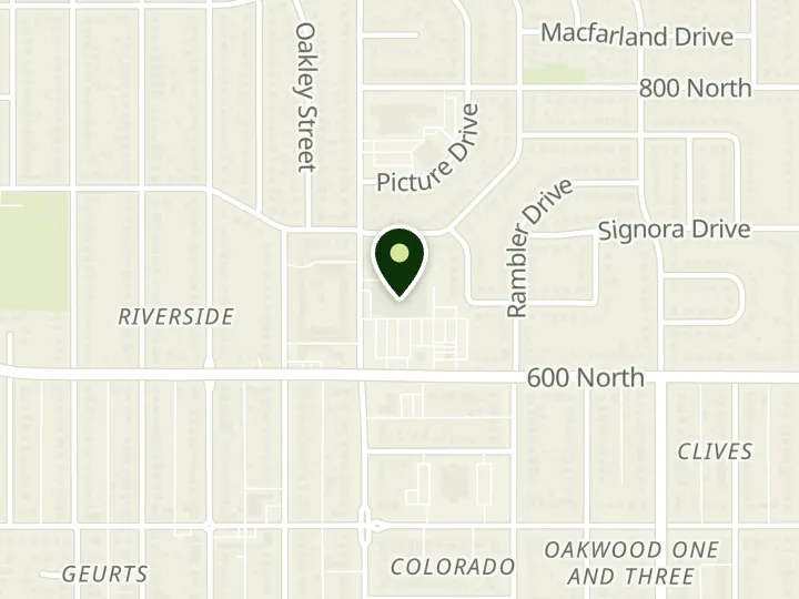Map of the streets around U.S. Bank, Rose Park Smiths Branch, at 1174 W 600 N, Salt Lake City, UT 84116