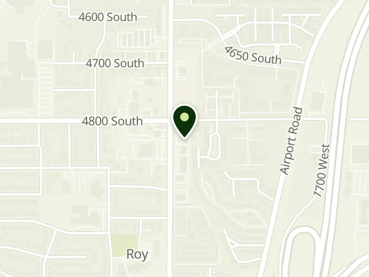 Map of the streets around U.S. Bank, Roy UT Branch, at 4810 S 1900 W, Roy, UT 84067