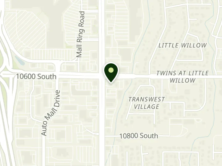 Map of the streets around U.S. Bank, South Towne Branch, at 10625 S State St, Sandy, UT 84070
