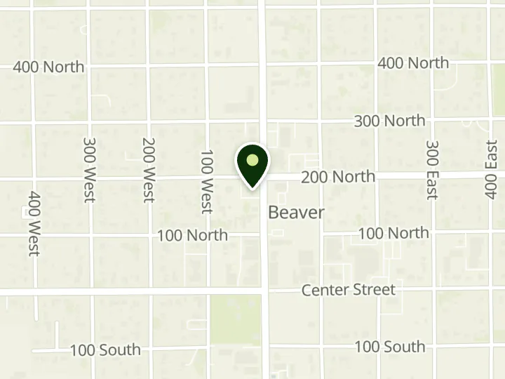 Map of the streets around Utah Independent Bank, Beaver Branch, at 195 N Main St, Beaver, UT 84713