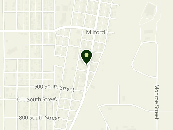 Map of the streets around Utah Independent Bank, Milford Branch, at 326 S Main St, Milford, UT 84751
