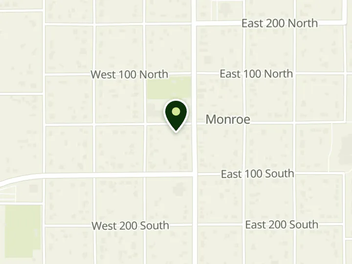 Map of the streets around Utah Independent Bank, Monroe Branch, at 45 W Center St, Monroe, UT 84754