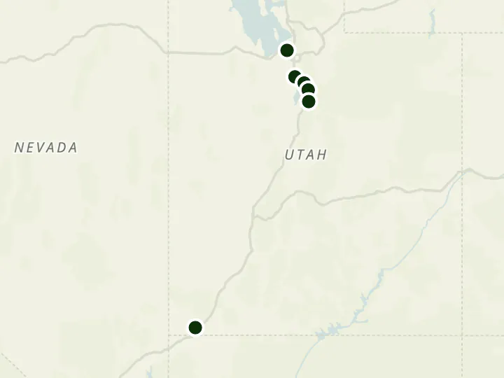 Map of Vista Bank's 7 branches in Utah