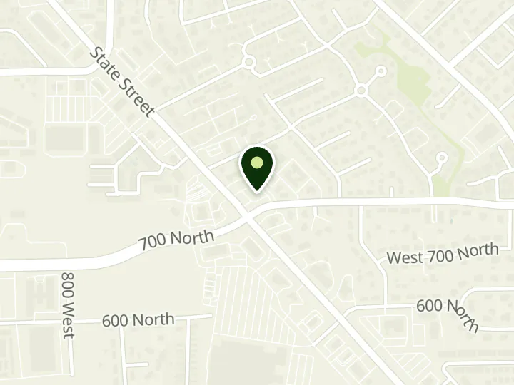 Map of the streets around Vista Bank, Pleasant Grove, at 475 E State Rd, Pleasant Grove, UT 84062