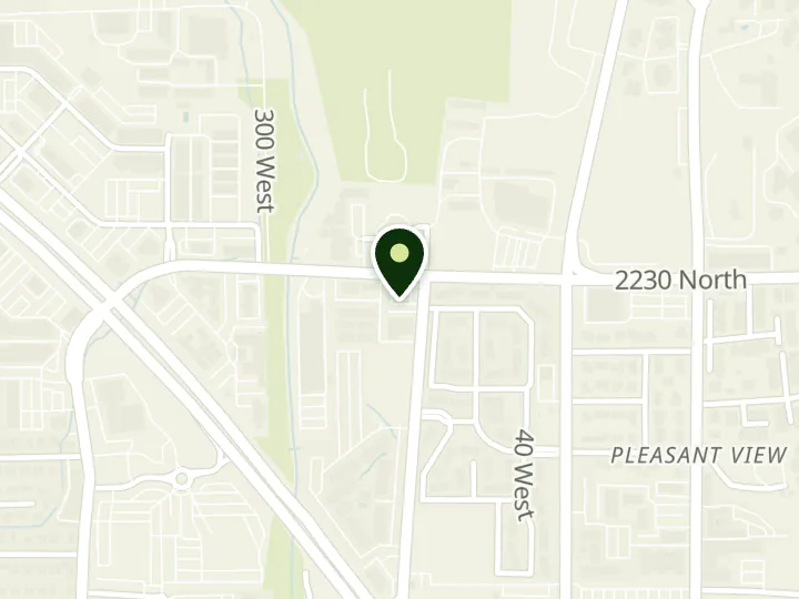 Map of the streets around Vista Bank, Provo, at 215 W 2230 N, Provo, UT 84604