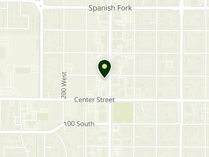 Map of the streets around Vista Bank, Spanish Fork, at 99 N Main St, Spanish Fork, UT 84660