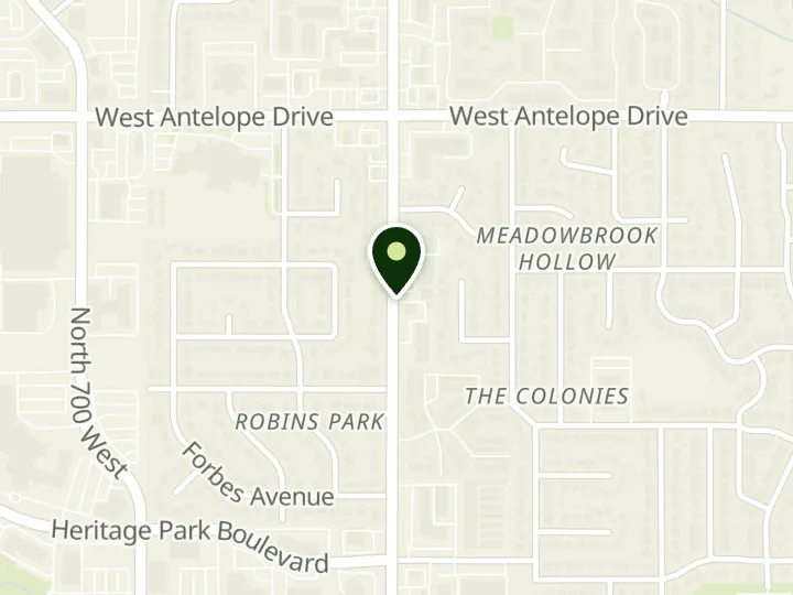 Map of the streets around WaFd Bank, Layton, at 1840 N Hill Field Rd, Layton, UT 84041