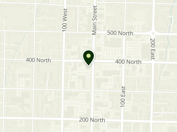 Map of the streets around WaFd Bank, Logan, at 399 N Main St, Logan, UT 84321