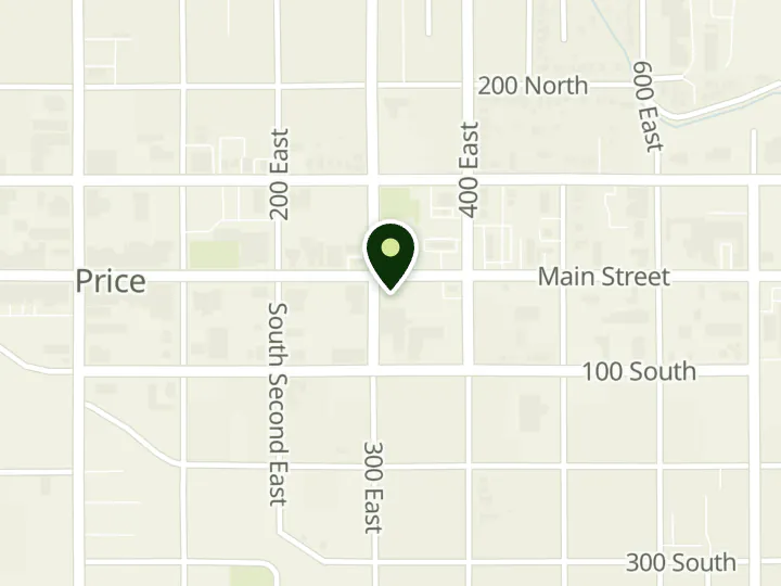 Map of the streets around WaFd Bank, Price, at 308 E Main St, Price, UT 84501