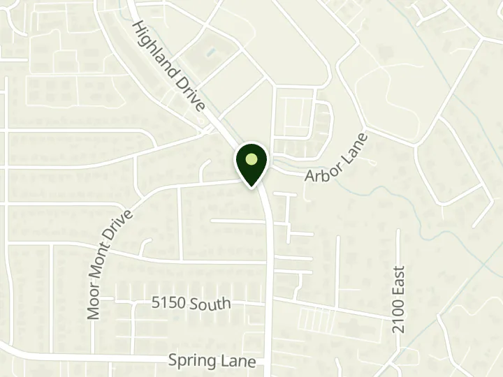 Map of the streets around WaFd Bank, Salt Lake City - Cottonwood, at 5010 S Highland Dr, Salt Lake City, UT 84117