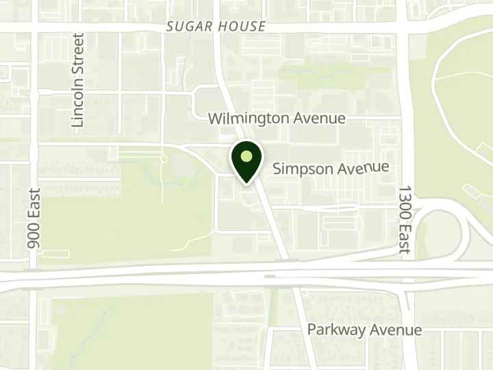 Map of the streets around WaFd Bank, Salt Lake City - Sugarhouse, at 2262 S Highland Dr, Salt Lake City, UT 84106