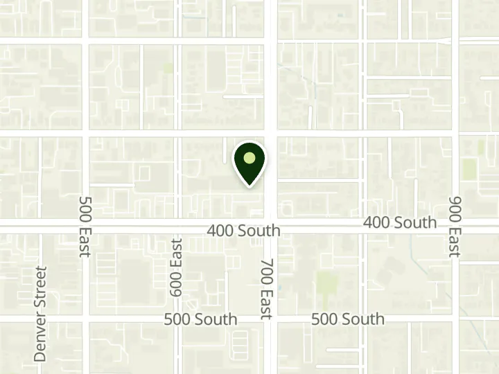 Map of the streets around Wells Fargo, 4th S Market, at 358 S 700 E, Salt Lake City, UT 84102