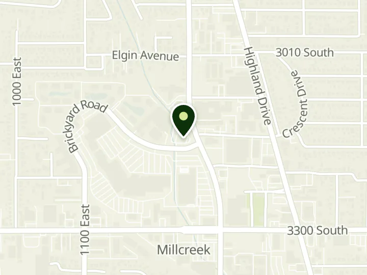 Map of the streets around Wells Fargo, Brickyard, at 1255 E Brickyard Rd, Salt Lake City, UT 84106