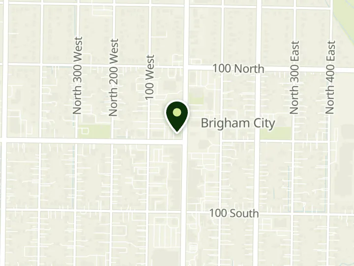 Map of the streets around Wells Fargo, Brigham City, at 5 N Main St, Brigham City, UT 84302
