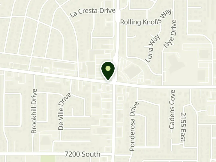 Map of the streets around Wells Fargo, Brighton, at 1985 E 7000 S, Salt Lake City, UT 84121