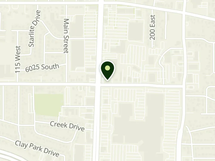 Map of the streets around Wells Fargo, Fashion Place, at 6099 S State St, Murray, UT 84107