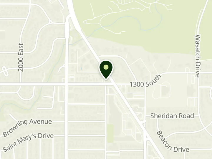 Map of the streets around Wells Fargo, Foothill, at 1290 S Foothill Dr, Salt Lake City, UT 84108