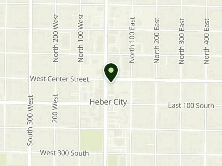 Map of the streets around Wells Fargo, Heber City, at 5 S Main St, Heber City, UT 84032