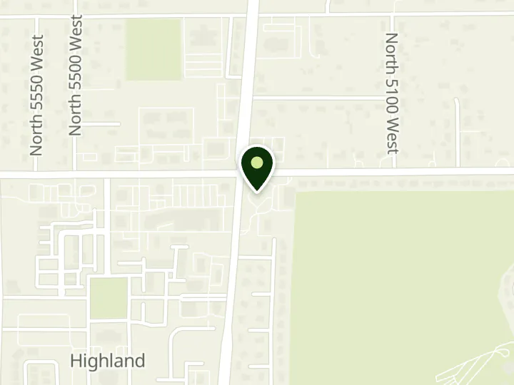 Map of the streets around Wells Fargo, Highland / Alpine, at 5285 W 11000 N, Highland, UT 84003