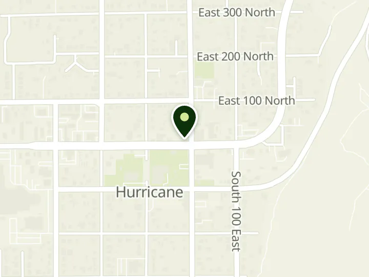 Map of the streets around Wells Fargo, Hurricane, at 8 W State St, Hurricane, UT 84737