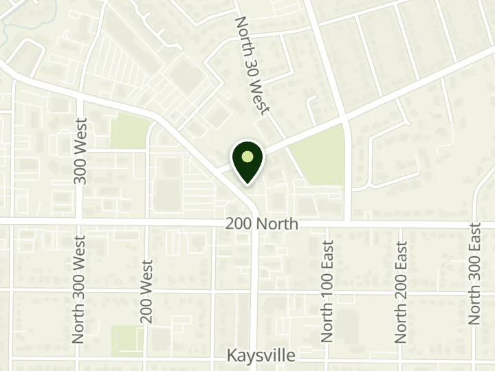 Map of the streets around Wells Fargo, Kaysville, at 250 N Main St, Kaysville, UT 84037