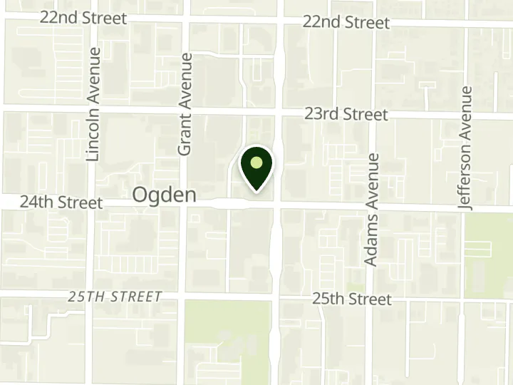 Map of the streets around Wells Fargo, Ogden Main, at 2389 Washington Blvd, Ogden, UT 84401