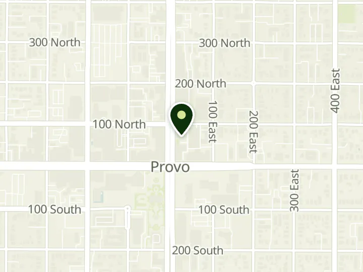 Map of the streets around Wells Fargo, Provo, at 86 N University Ave, Provo, UT 84601