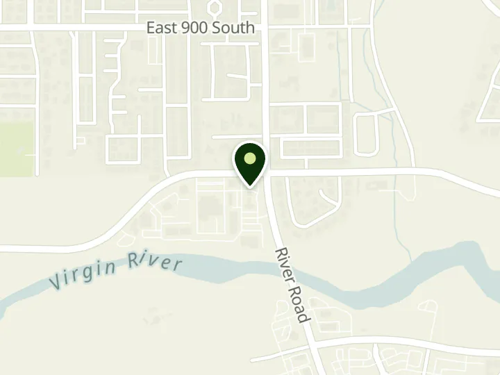 Map of the streets around Wells Fargo, River Road, at 1218 E Riverside Dr, St. George, UT 84790