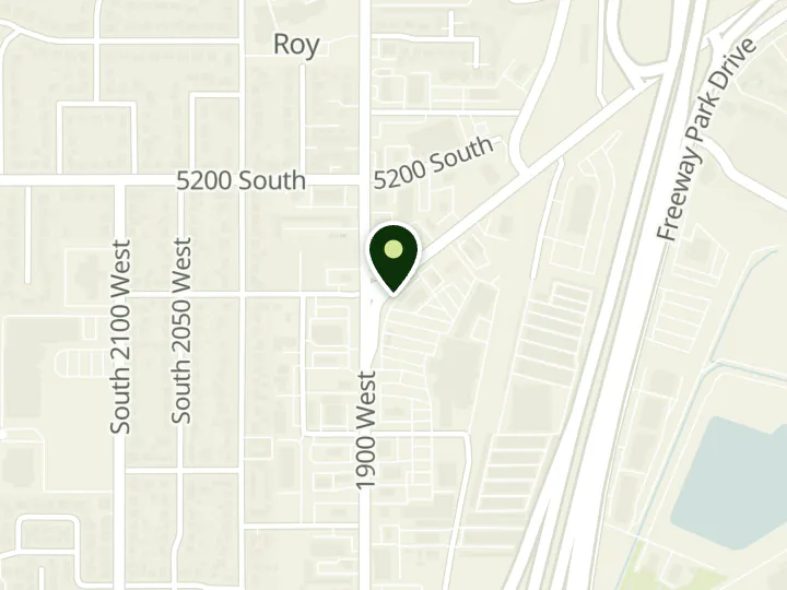 Map of the streets around Wells Fargo, Roy, at 1875 W 5300 S, Roy, UT 84067