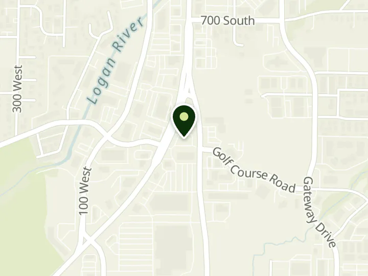 Map of the streets around Wells Fargo, South Logan, at 889 S Main St, Logan, UT 84321