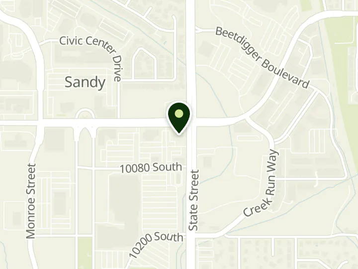 Map of the streets around Wells Fargo, South Towne Mall, at 10010 S State St, Sandy, UT 84070