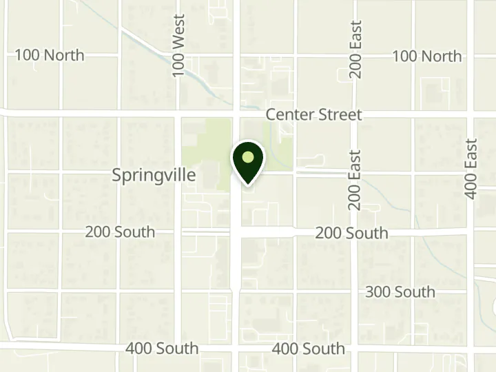 Map of the streets around Wells Fargo, Springville, at 119 S Main St, Springville, UT 84663
