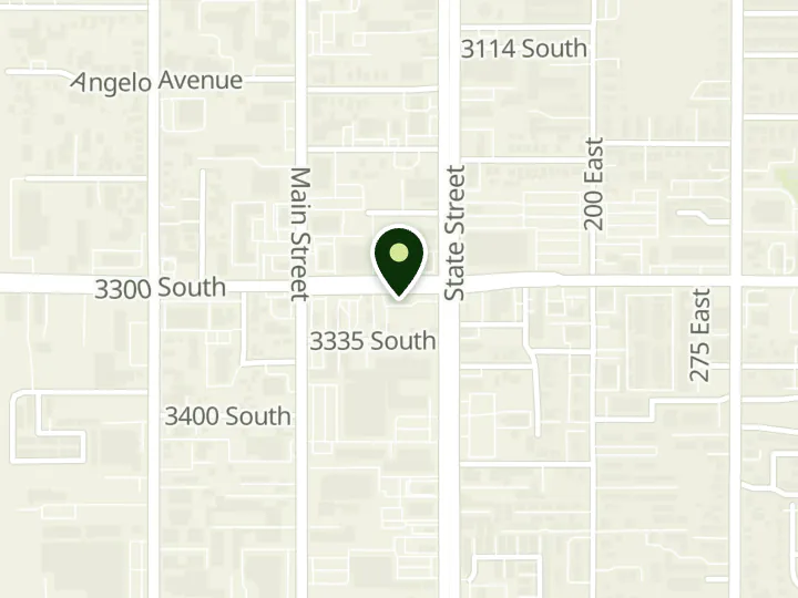 Map of the streets around Wells Fargo, State & 33rd, at 70 E 3300 S, Salt Lake City, UT 84115