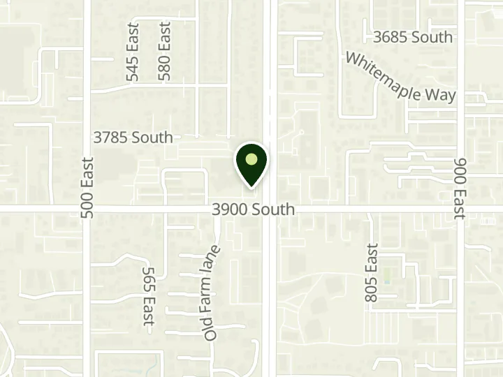 Map of the streets around Zions Bank, 39th South, at 3880 S 700 E, Salt Lake City, UT 84106